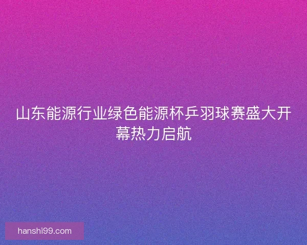 山东能源行业绿色能源杯乒羽球赛盛大开幕热力启航